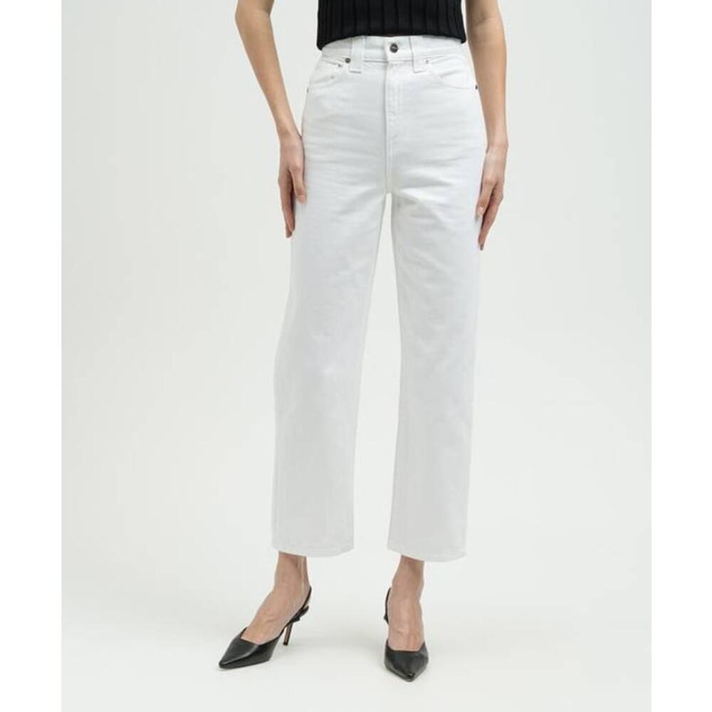 Khaite Shalbi High Rise Straight Leg Jean in White 27